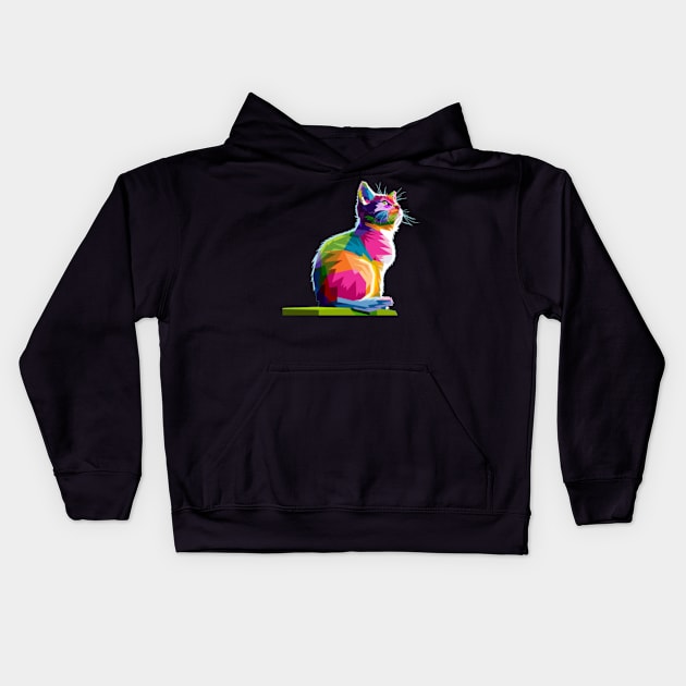 Cat t-shirt design multicolor Gift T-Shirt Kids Hoodie by kedesign1